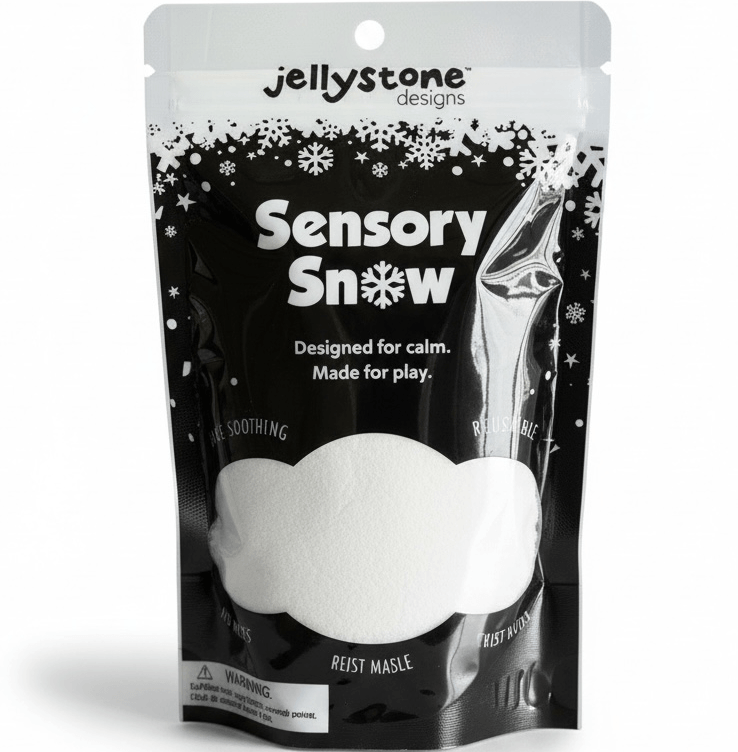 Zestaw sensoryczny Świat dinozaurów, tacka + figurki + śnieg sensoryczny / Jellystone