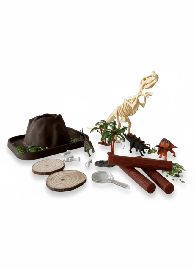 Zestaw sensoryczny Świat dinozaurów, tacka + figurki + śnieg sensoryczny / Jellystone