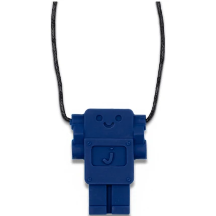 Gryzak terapeutyczny, antystresowy naszyjnik MEDIUM Robot - School Blue / Jellystone