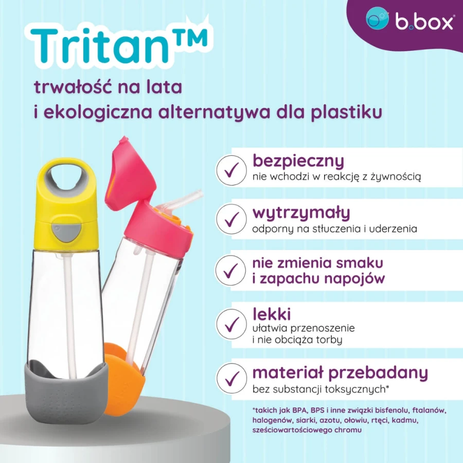 Zestaw Mini Lunchbox + Butelka tritanowa ze słomką 450 ml - Spearmint / B.box