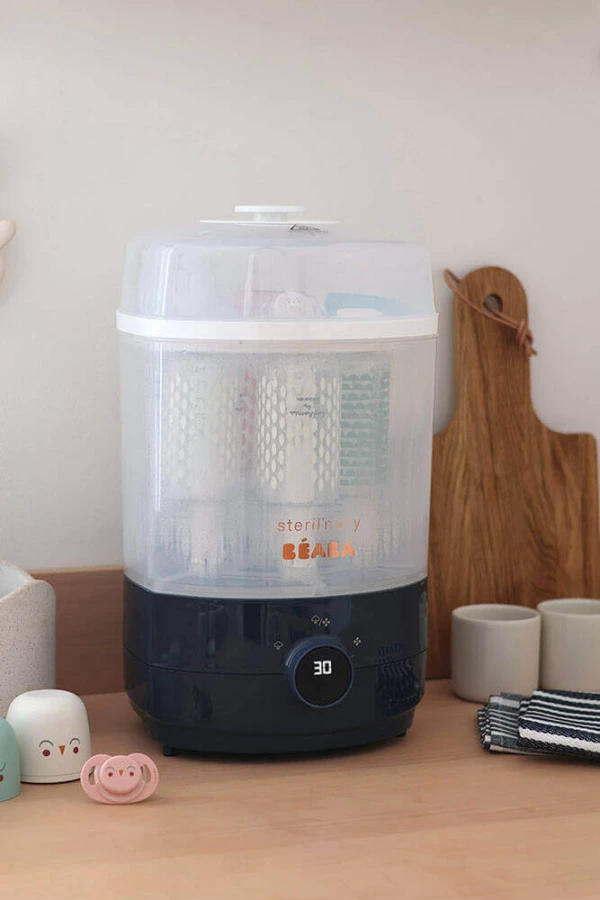 USZKODZONE OPAKOWANIE: Sterylizator parowy z suszarką 2w1 Steril 'n' dry Night blue / Beaba