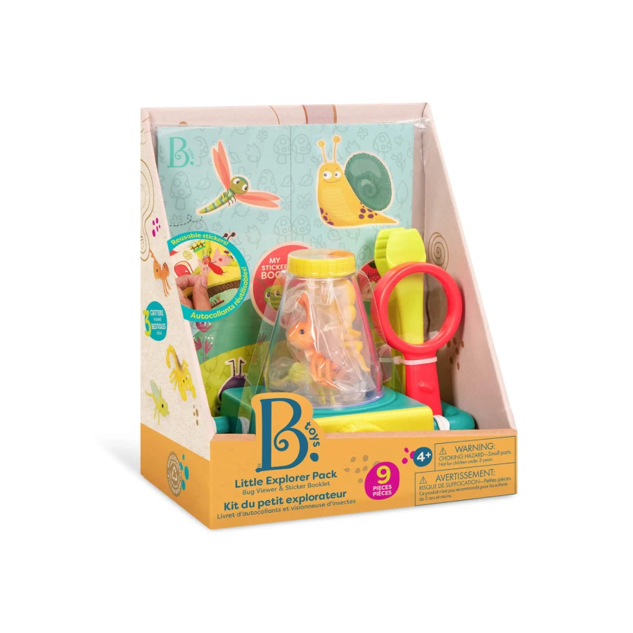 Zestaw małego badacza przyrody z mikroskopem i naklejkami Little Explorer Pack / B.toys