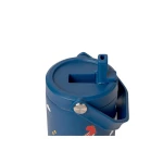 Kubek termiczny z uchwytem 600ml - Blue Dino / Citron