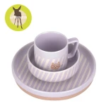 Komplet naczyń z porcelany Tiny Team Kotek / Lassig