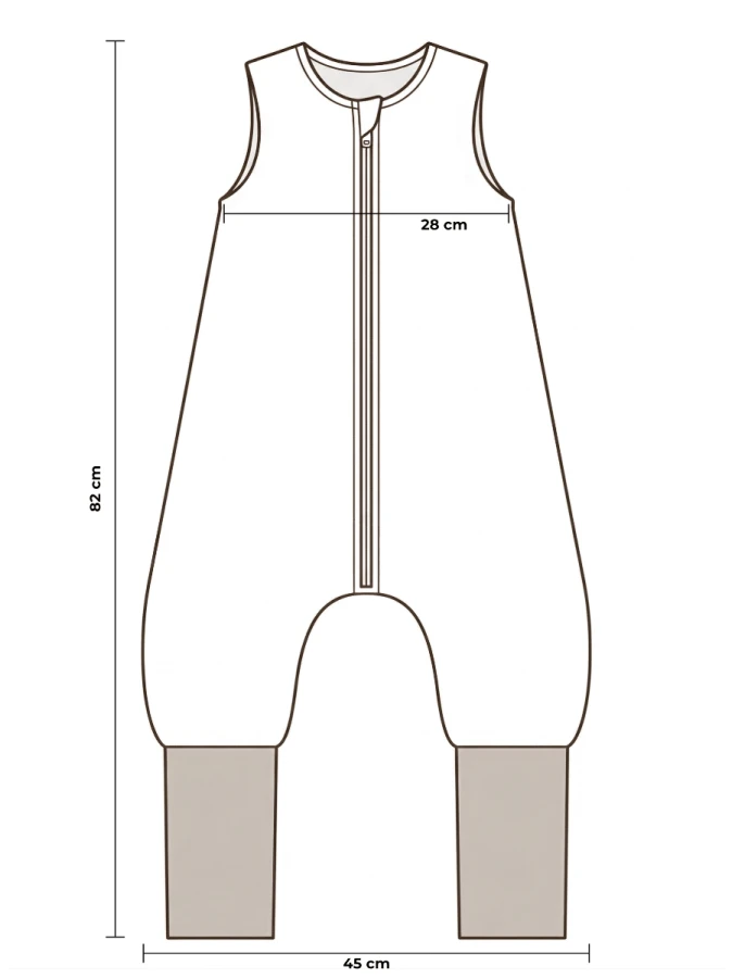 Śpiworek z organicznego muślinu z nogawkami 1-3 lata, 1.0 TOG - giraffes / My Memi