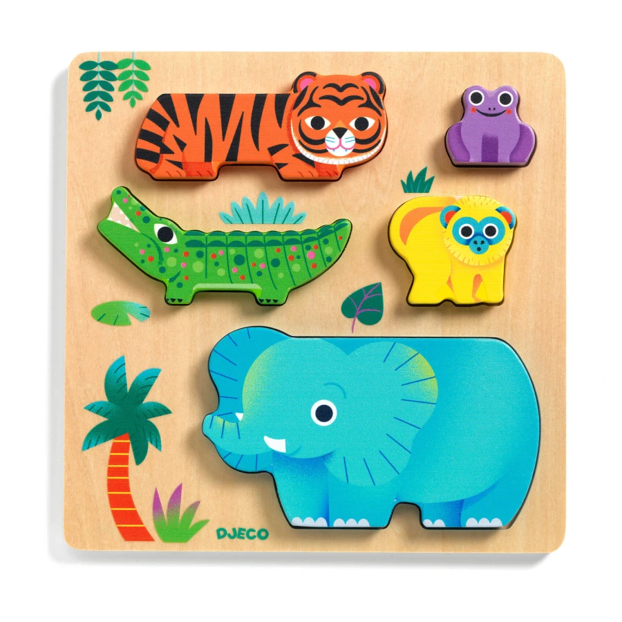 Drewniane puzzle DZIKIE ZWIERZĄTKA / Djeco