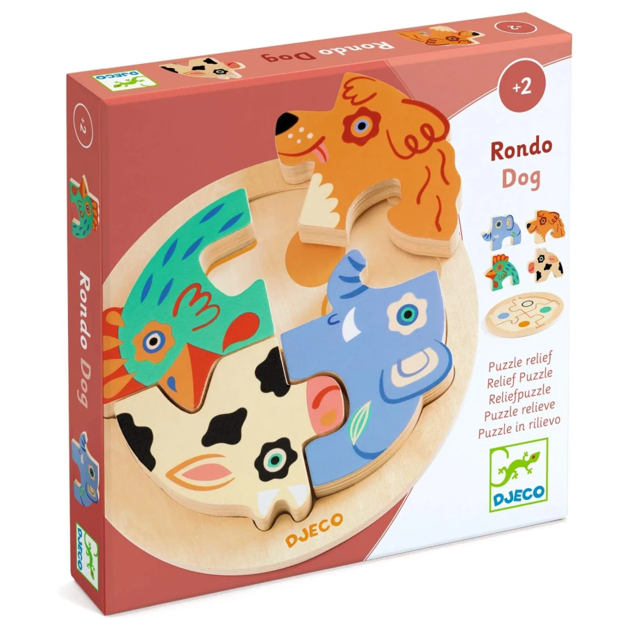 Drewniane okrągłe puzzle RONDO DOG / Djeco