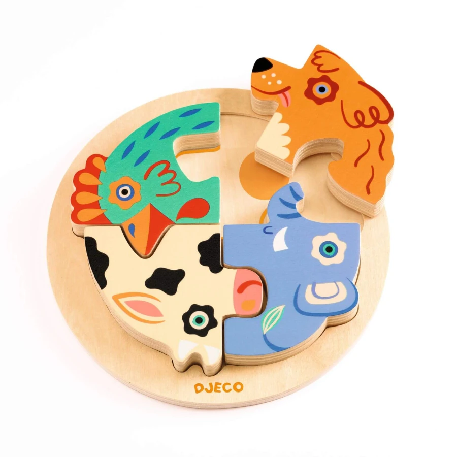 Drewniane okrągłe puzzle RONDO DOG / Djeco