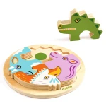 Drewniane okrągłe puzzle RONDO CROCO / Djeco