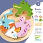 Drewniane okrągłe puzzle RONDO CROCO / Djeco