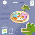 Drewniane okrągłe puzzle RONDO CROCO / Djeco