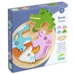 Drewniane okrągłe puzzle RONDO CROCO / Djeco