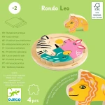 Drewniane okrągłe puzzle RONDO LEO / Djeco