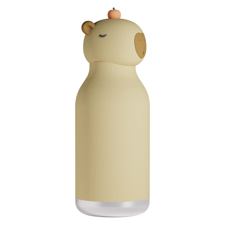 Butelka termiczna ze słomką Bestie, 460 ml - Kapibara / Asobu