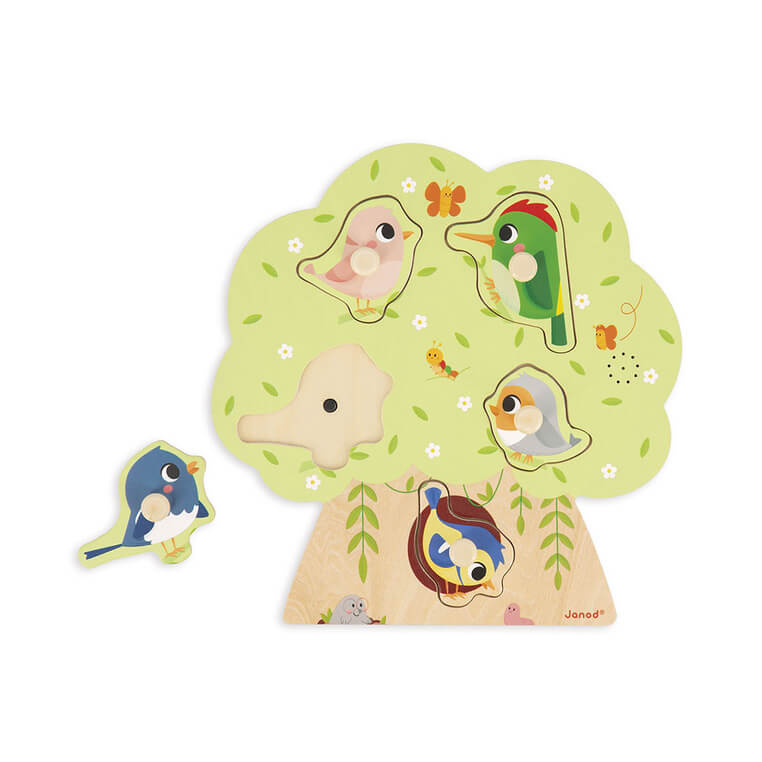 Puzzle muzyczne Odgłosy ptaków 18m+ / Janod