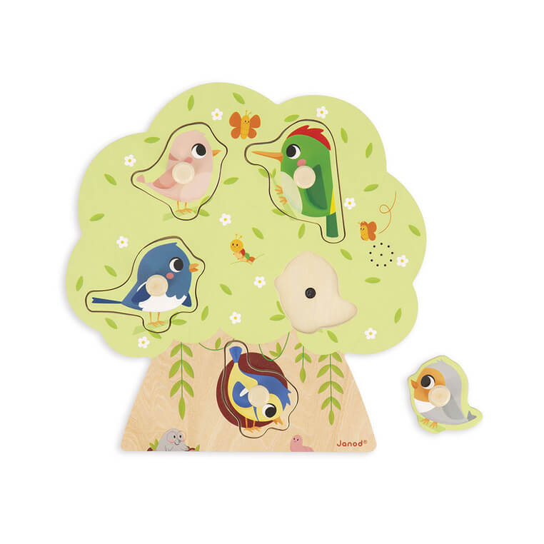 Puzzle muzyczne Odgłosy ptaków 18m+ / Janod