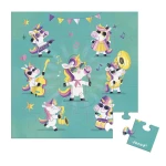 Puzzle i kartka okolicznościowa 2w1 Unicorn party 3+ / Janod