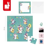 Puzzle i kartka okolicznościowa 2w1 Unicorn party 3+ / Janod