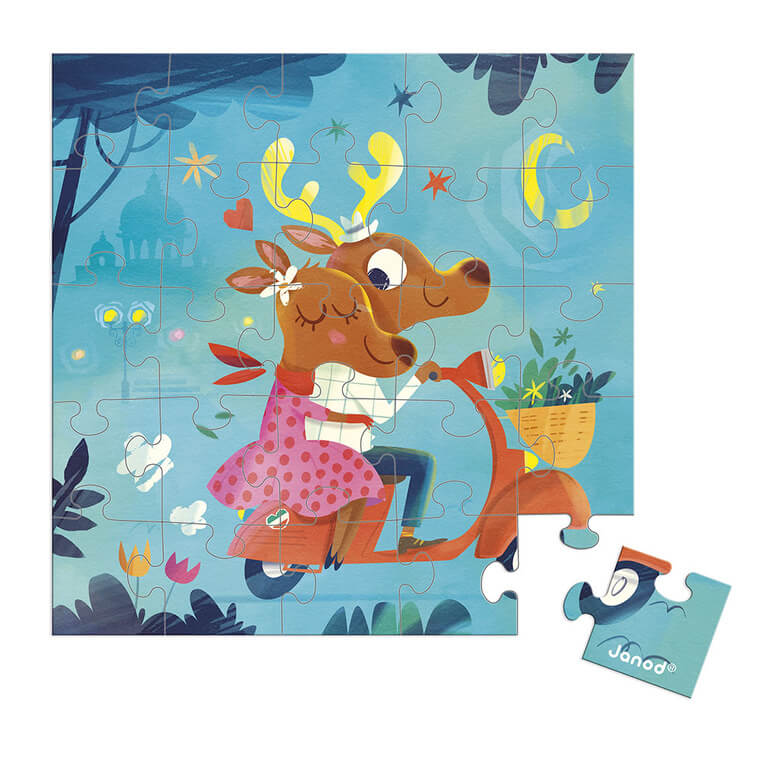 Puzzle i kartka okolicznościowa 2w1 Love dolce vita 3+ / Janod