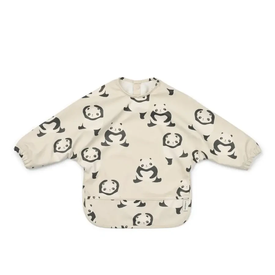Wodoodporny śliniak z rękawkami Merle - Panda, Sandy / Liewood