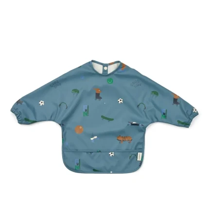 Wodoodporny śliniak z rękawkami Merle - Fun, Beach blue / Liewood