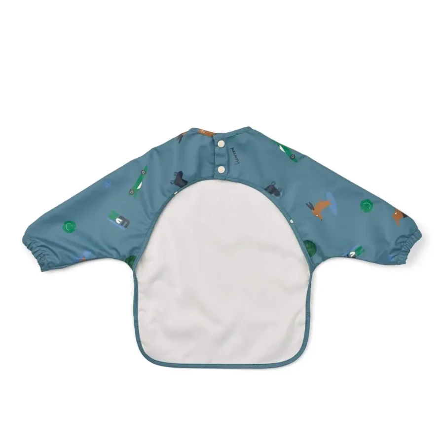 Wodoodporny śliniak z rękawkami Merle - Fun, Beach blue / Liewood