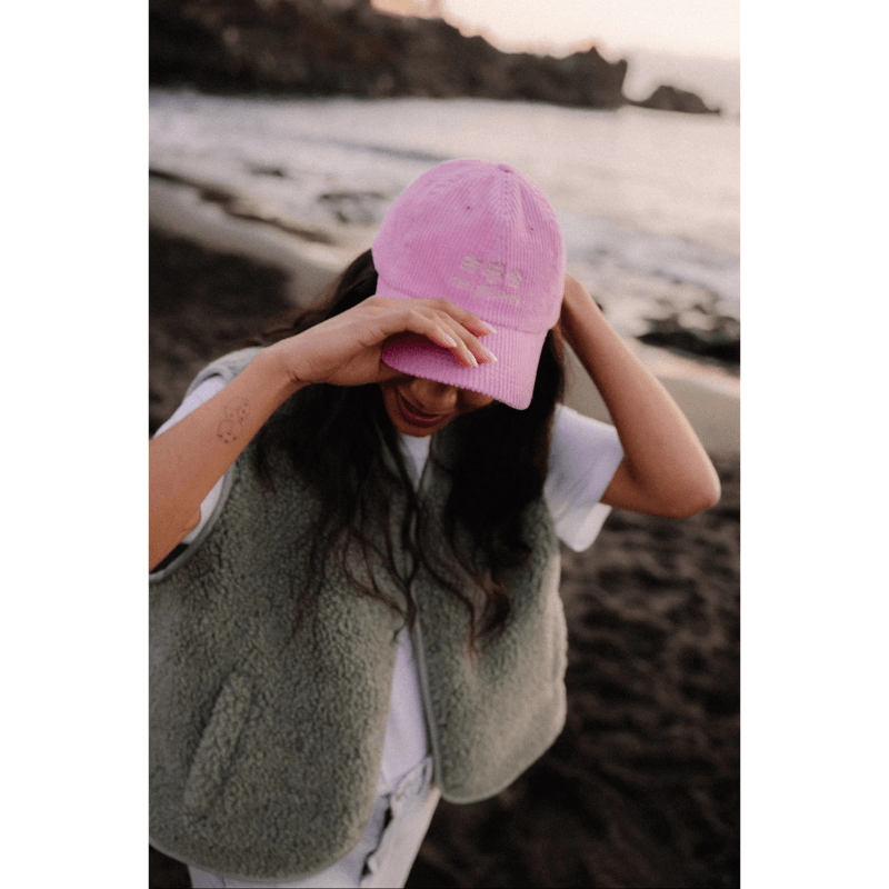 Czapka z daszkiem CORD - Flowes Pink / JUNGMOB