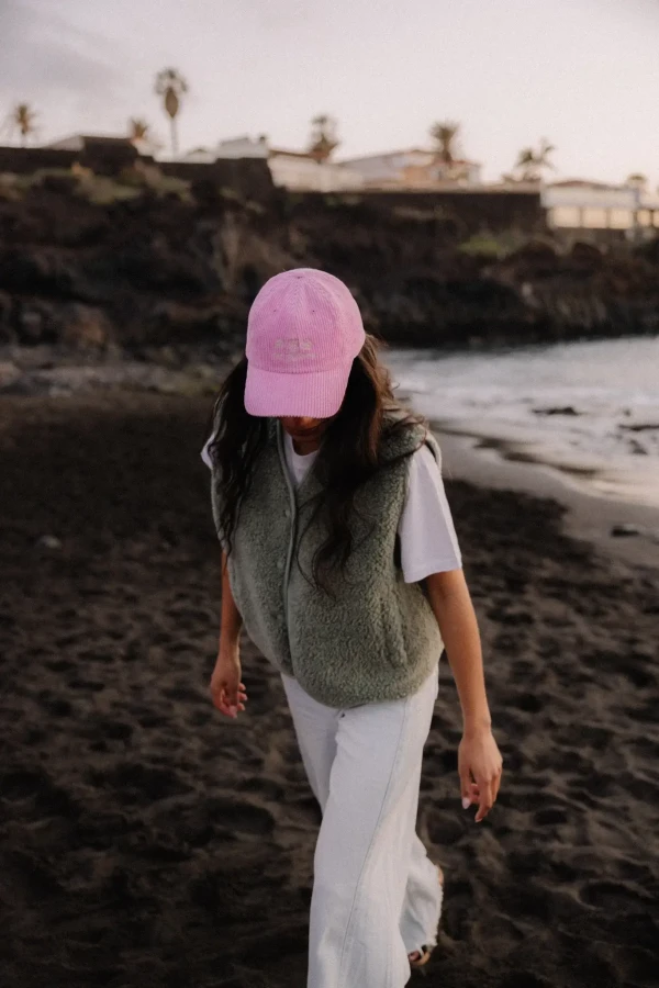 Czapka z daszkiem CORD - Flowes Pink / JUNGMOB
