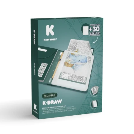 Tablet graficzny z szablonami do rysowania KIDYDRAW-PAD - Meli Melo, 10+ / Kidywolf