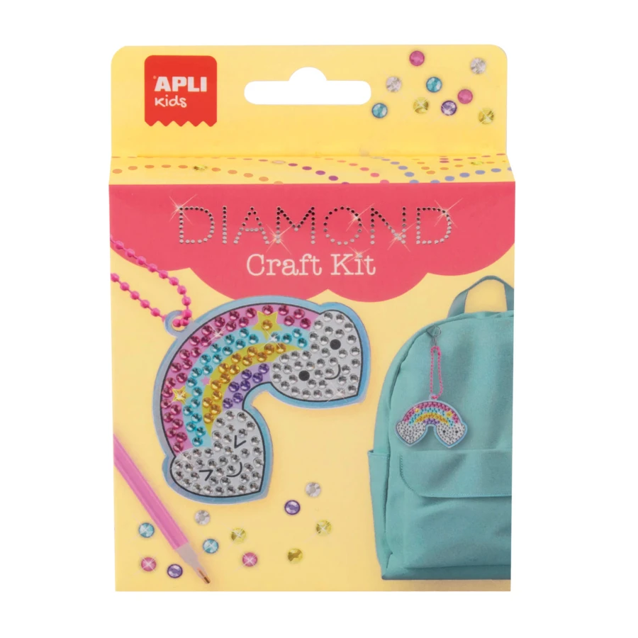 Zestaw do robienia diamentowych breloczków DIY - Tęcza / Apli Kids
