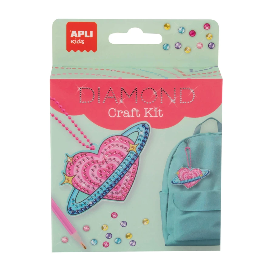 Zestaw do robienia diamentowych breloczków DIY - Planeta serce / Apli Kids