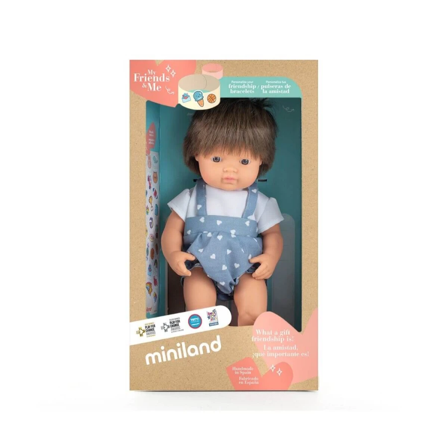 Lalka chłopiec Europejczyk brązowe włosy My Friends & Me, 38cm / Miniland Doll