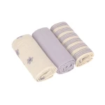 Bambusowa pieluszka otulacz 3 szt. Tiny Team Pastel Lilac / Lassig