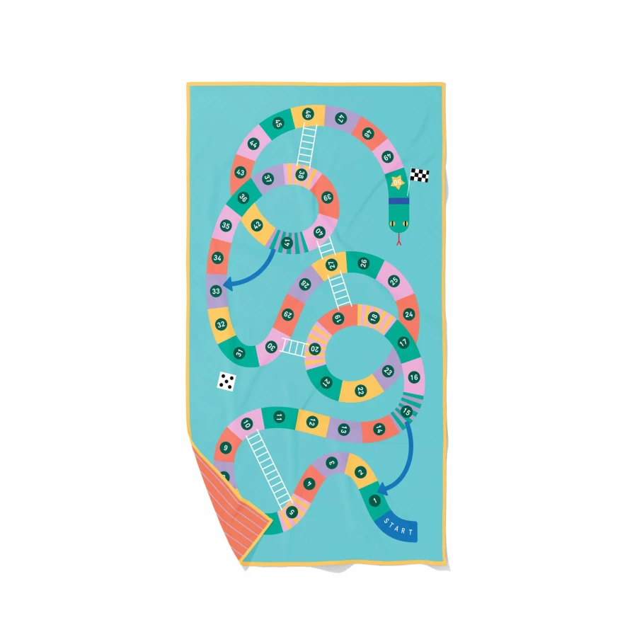 Dwustronny ręcznik plażowy PlayTowels - Snakes & Ladders / QUU