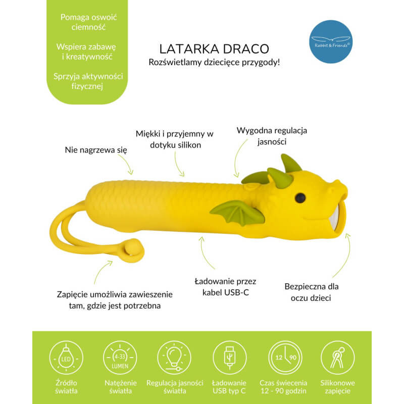 Latarka Smok DRACO / Rabbit&Friends