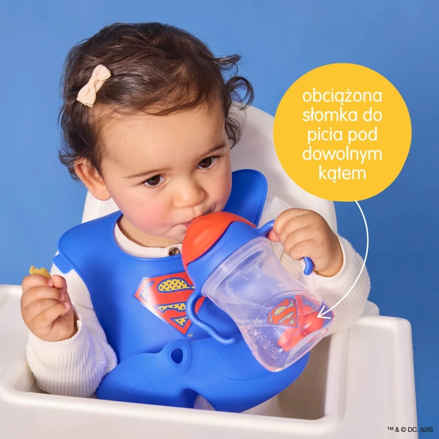 Bidon ze słomką 240 ml, Superman / b.box