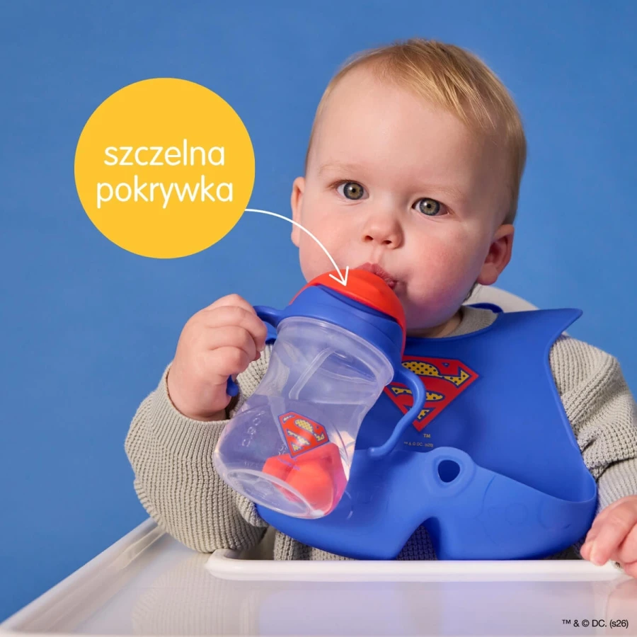 Bidon ze słomką 240 ml, Superman / b.box