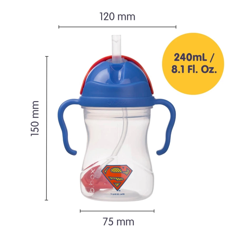 Bidon ze słomką 240 ml, Superman / b.box