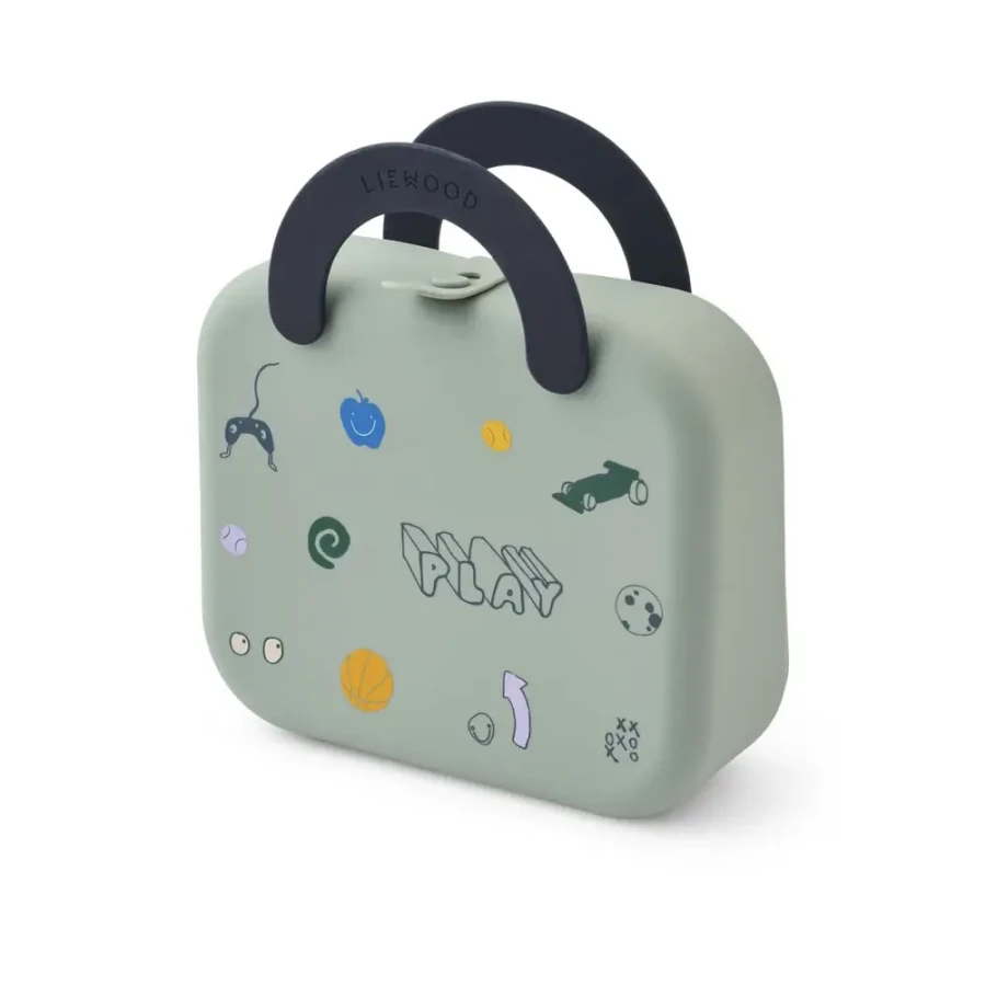 Lunchbox silikonowy Elara - Play, Dusty Peppermint / Liewood