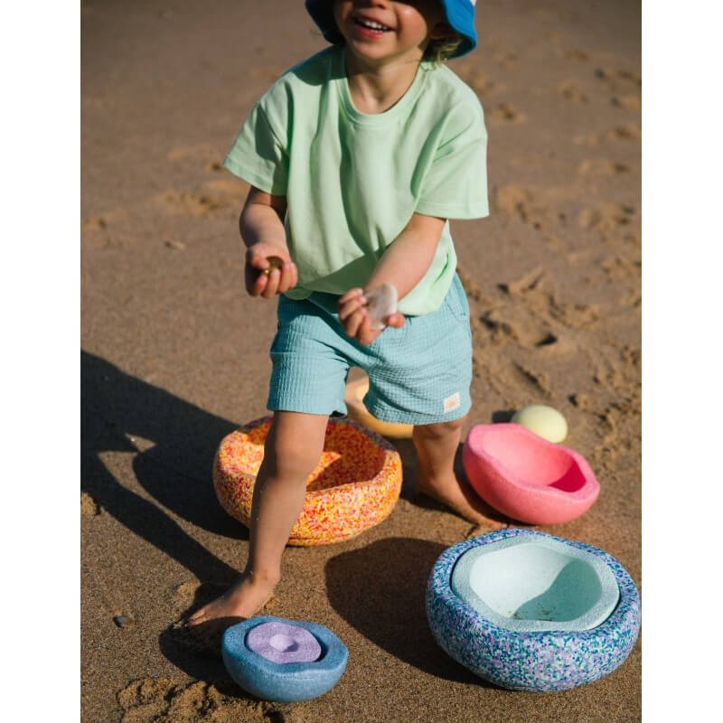 Zestaw 8 dysków sensorycznych do zabaw ruchowych Stapelstein® Inside Set - pastel / Stapelstein®