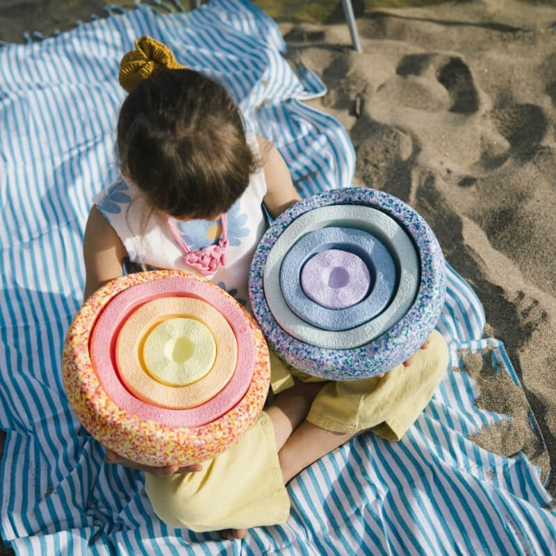 Zestaw 8 dysków sensorycznych do zabaw ruchowych Stapelstein® Inside Set - pastel / Stapelstein®