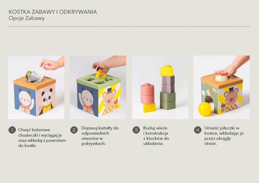 Sensoryczna kostka edukacyjna / Taf Toys