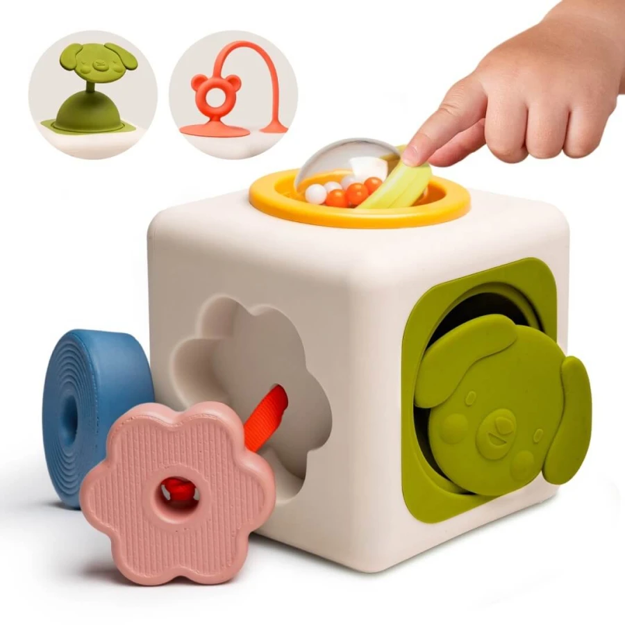 Silikonowa kostka sensoryczna A kuku / Taf Toys