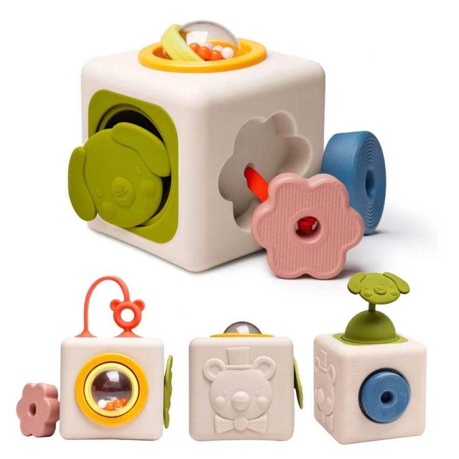 Silikonowa kostka sensoryczna A kuku / Taf Toys
