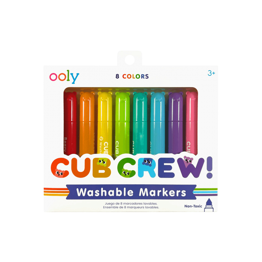 Zmywalne flamastry dla małych rączek Cub Crew, Misie, 8 kolorów / Ooly
