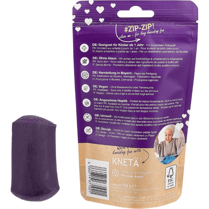 Wegańska masa plastyczna, 100g - fioletowa / KNETA
