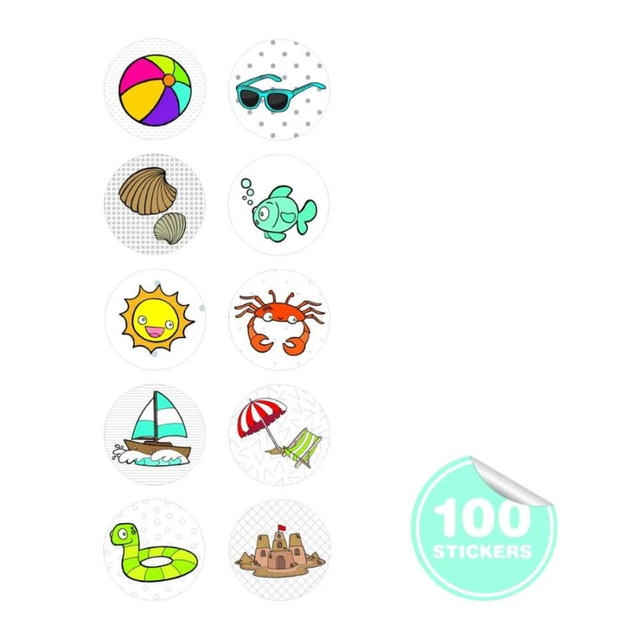 Stempel z naklejkami - Plaża / Apli kids