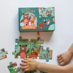 Puzzle Leśny świat + kartonowe zwierzątka 3+ / Auzou