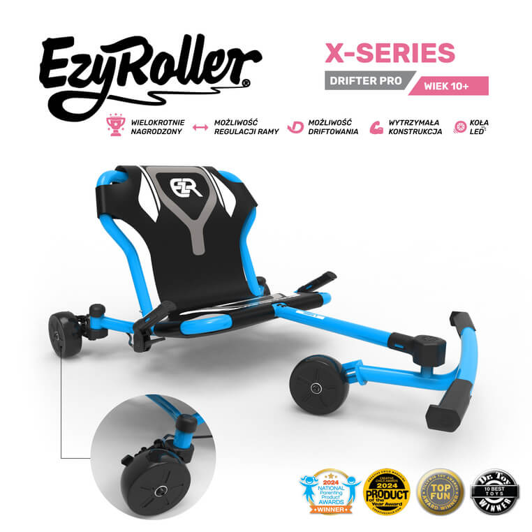 EzyRoller Drifter Pro X Pojazd gokart napędzany nogami driftingowy 10 lat+ - Blue / EzyRoller