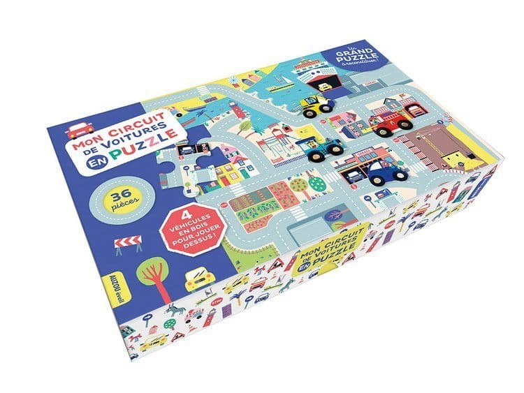 Puzzle duże miasto z drewnianymi autkami 3+ / Auzou